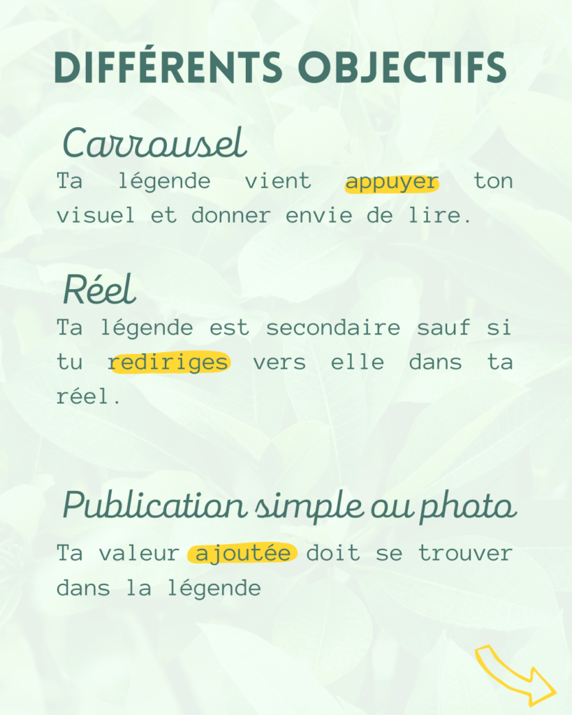 les différents objectifs d'une légende